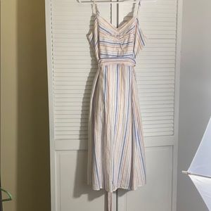 Gap spring striped dress size 8 linen